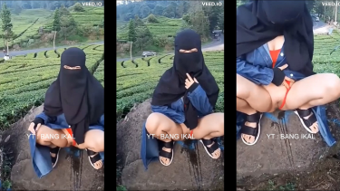 Viral ciwidey kebun teh wanita bercadar